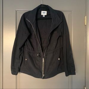 Black collared utility jacket
